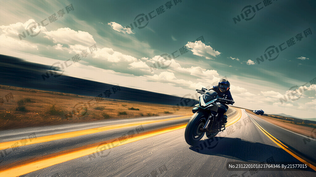 摩托疾驰的公路