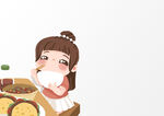 卡通女孩吃饭