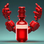红色的钻石红色的药瓶红色的机械手臂红色的芯片