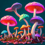 绚烂多彩的蘑菇群