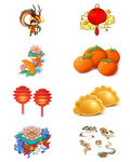 柿子饺子 灯笼 龙