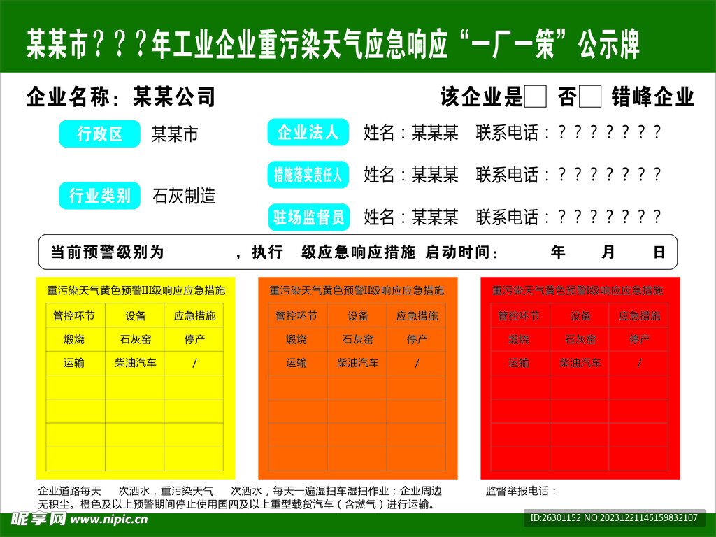 一厂一策公示牌