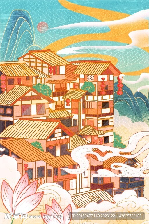          国潮古建筑 