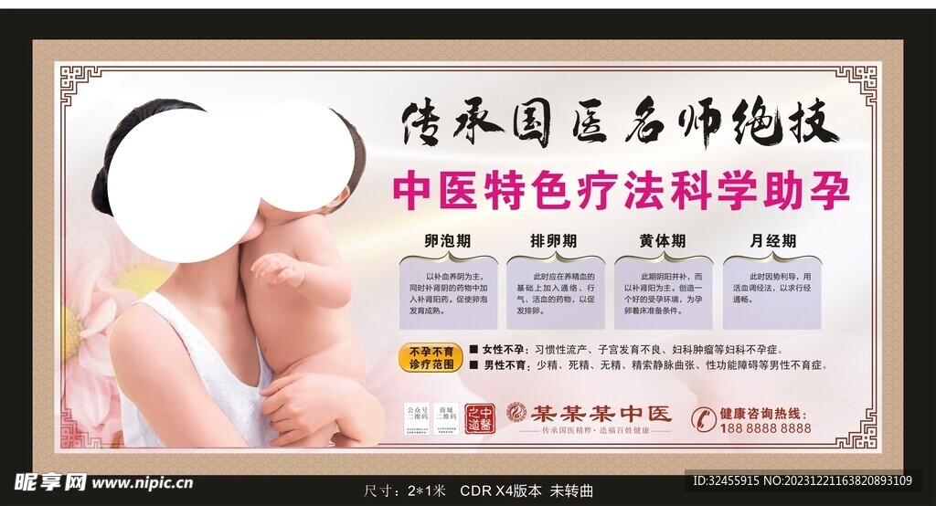 中医治疗不孕不育宣传海报
