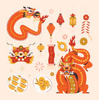 中国龙图案 龙年图案 