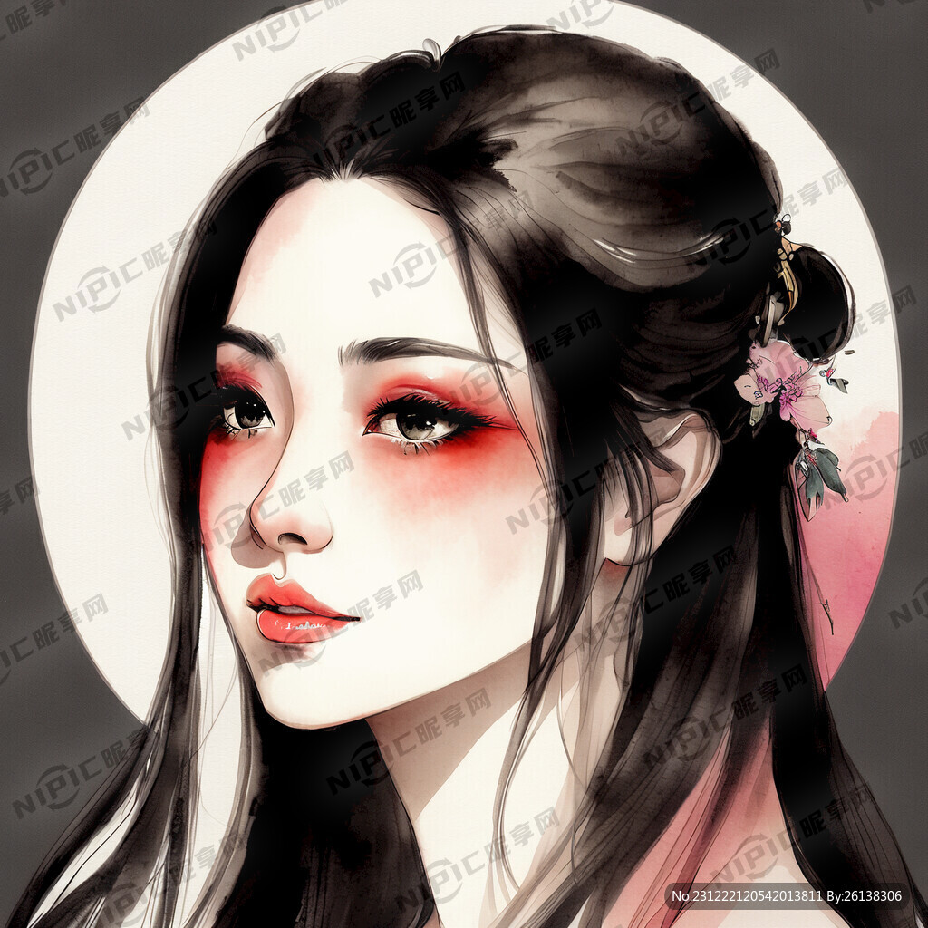 长发美女大眼睛 中国风 阳光