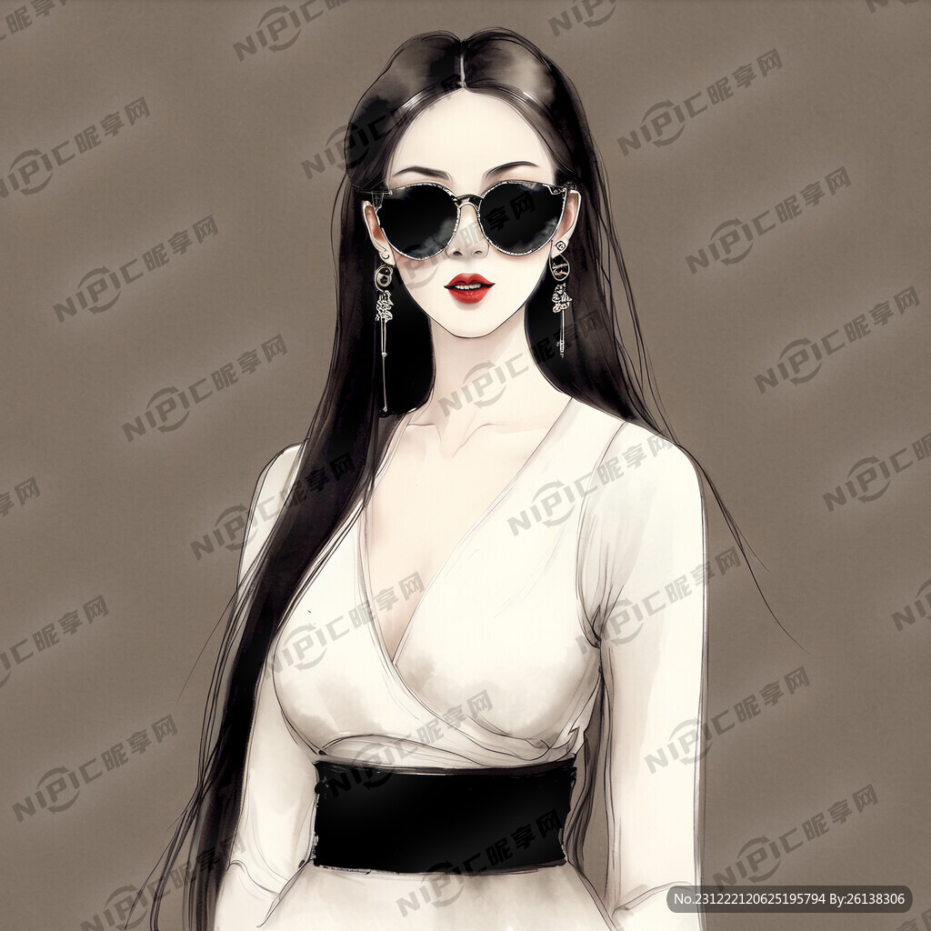 长发美女大眼睛全身 中国风