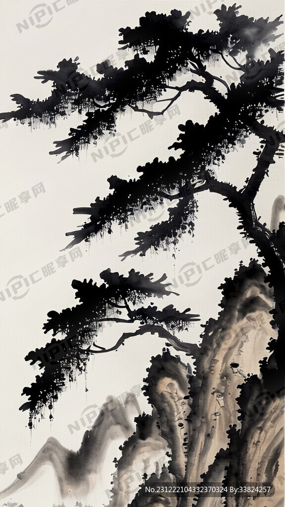 写意山水画 国画 水墨