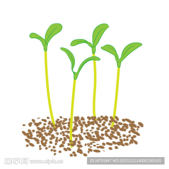 清新绿色植物发芽设计元素
