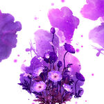 紫色花卉水彩花卉挂画装饰画