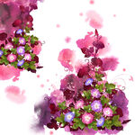 唯美花卉水墨花枝挂画装饰画