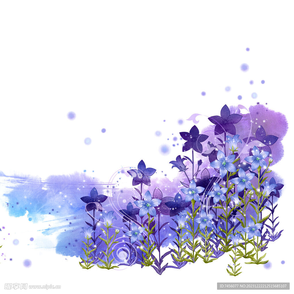 唯美水彩紫色花卉挂画装饰画