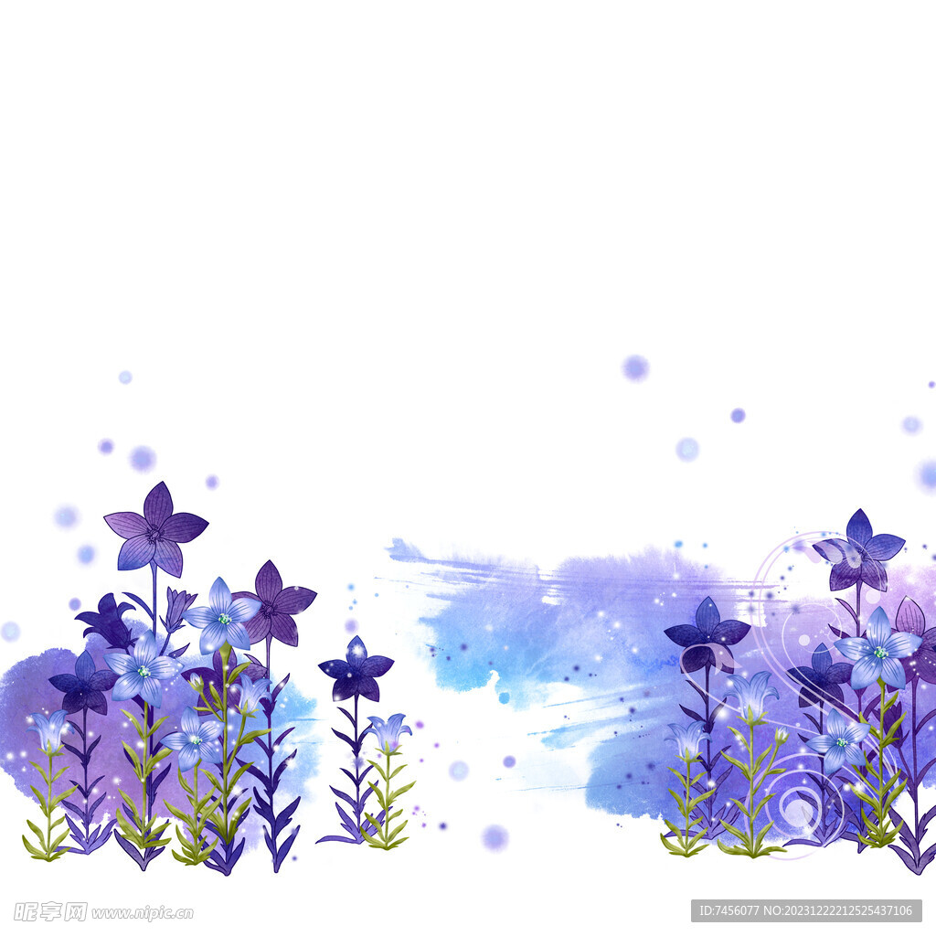 紫色花卉水墨花卉挂画装饰画