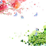唯美蝶恋花水彩挂画装饰画