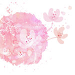 唯美粉色花卉抽象挂画装饰画