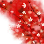 水彩花卉花枝艺术挂画装饰画
