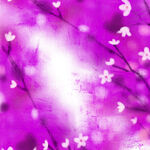 唯美小白花花卉紫色背景挂画
