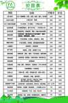 价目表   