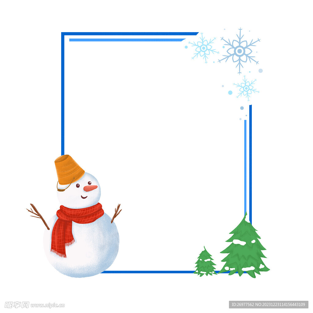  雪人边框 