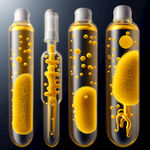 医用引流管产品，泡泡，金黄色葡萄球菌 大肠杆菌，梦幻，科幻，产品要有视觉冲击力