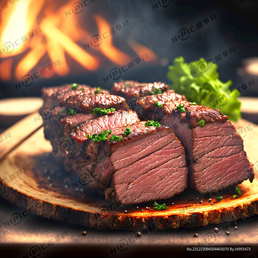AI创作图烤牛肉一串一串nipic.com-昵图网