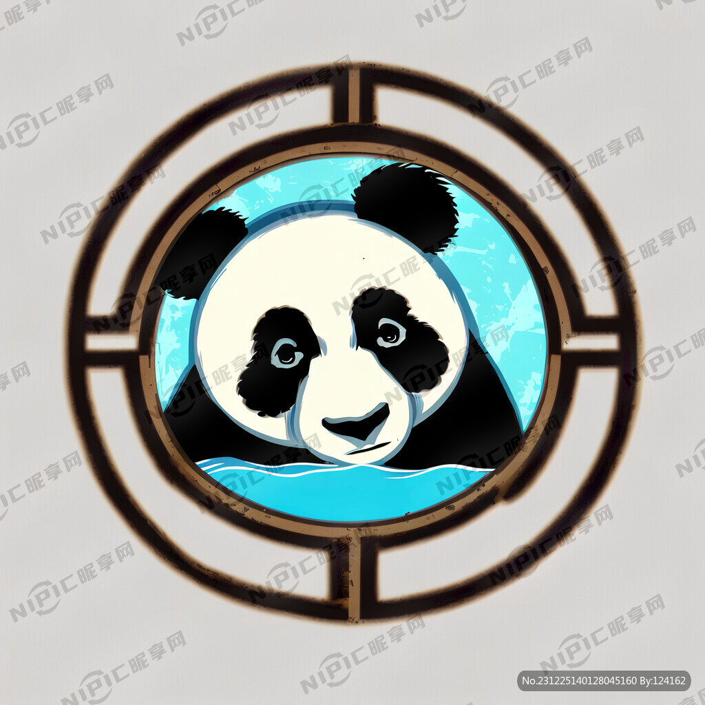 熊猫 水 太极 标志