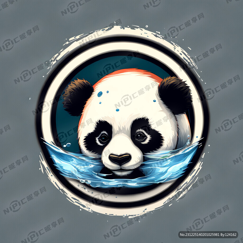 熊猫 水 太极 标志