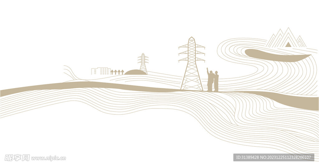 国家电网电力矢量插画