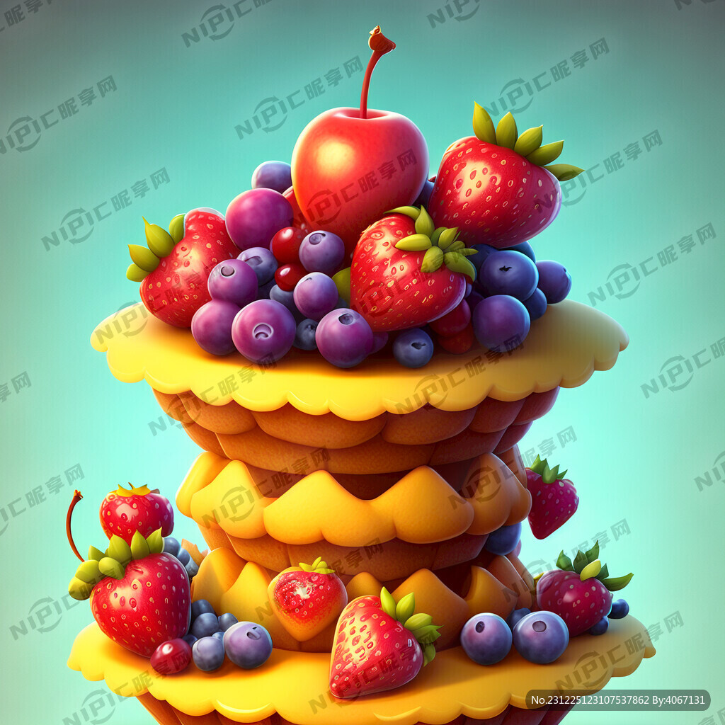 卡通水果塔