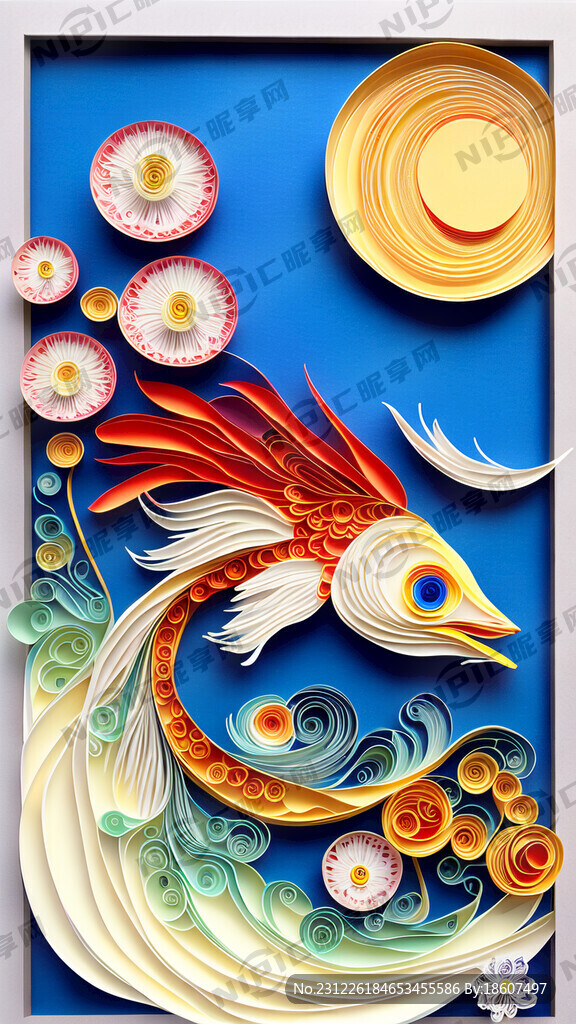 新年 衍纸画