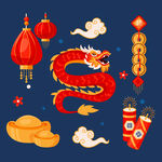 中国新年图案  传统元素