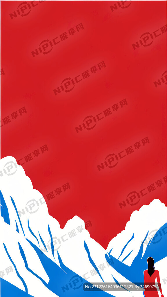 元旦节情侣蓝红色主色调高光高亮