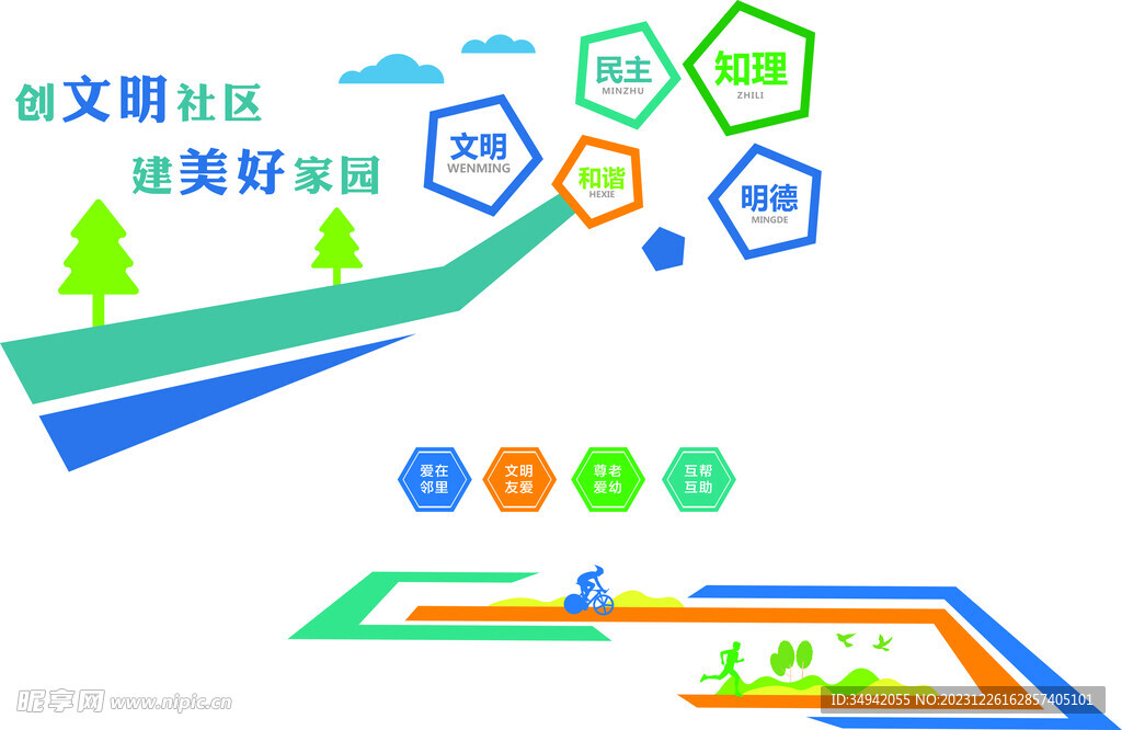 社区楼梯文化墙
