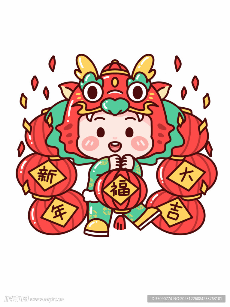 龙年国潮插画海报