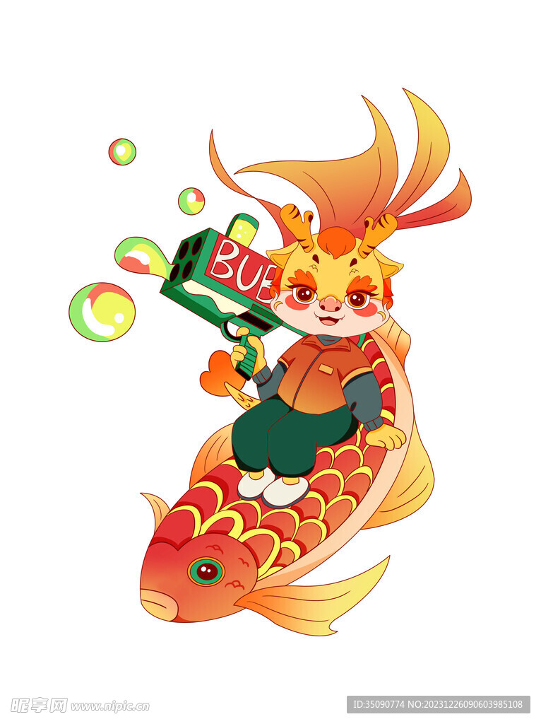 龙年国潮插画海报