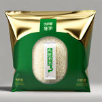 5千克真空大米包装底色是绿色系名字叫金丝苗简洁大气
