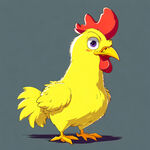 黄色的，好看，形象一些的动漫卡通鸡单个  插图