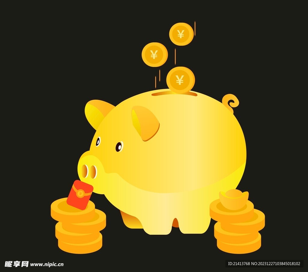 手绘金融货币 