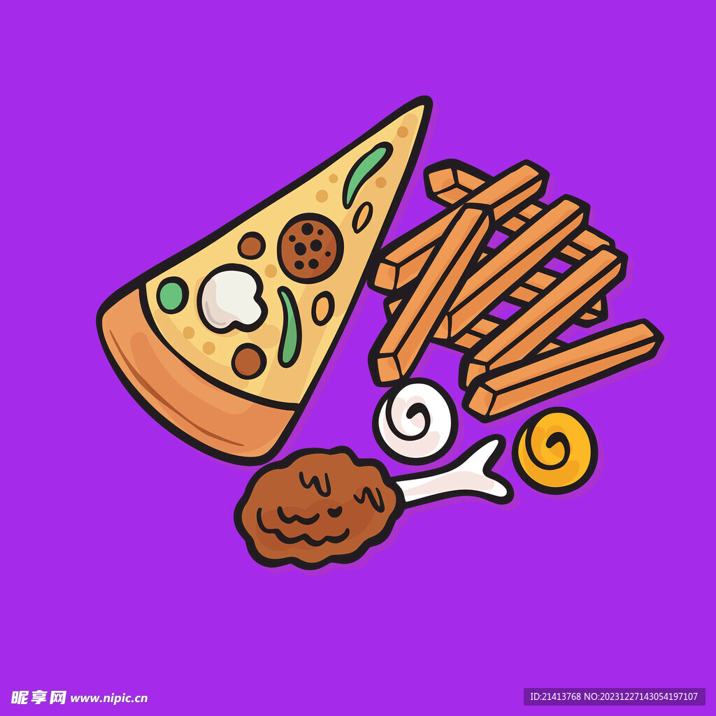 卡通美食食物披萨素材免费下载 - 觅知网
