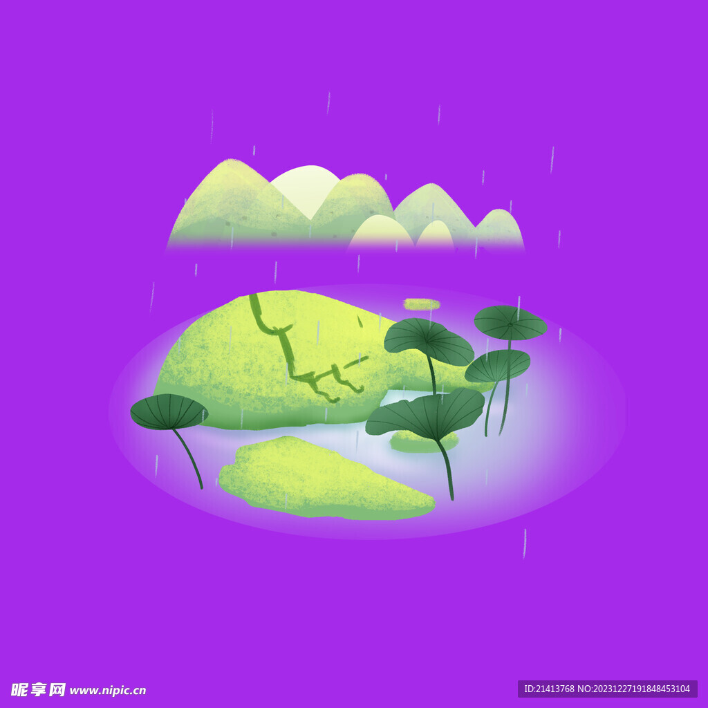 手绘自然风景 