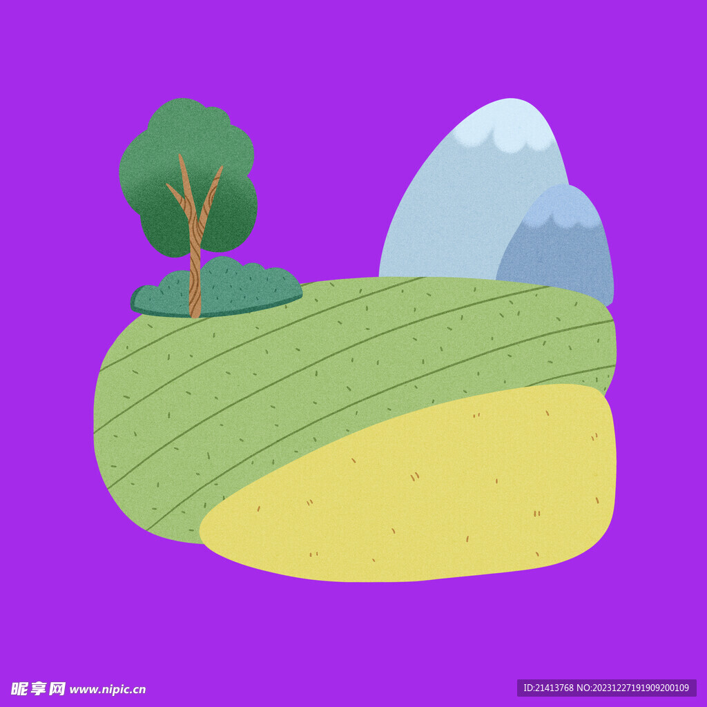 手绘自然风景 