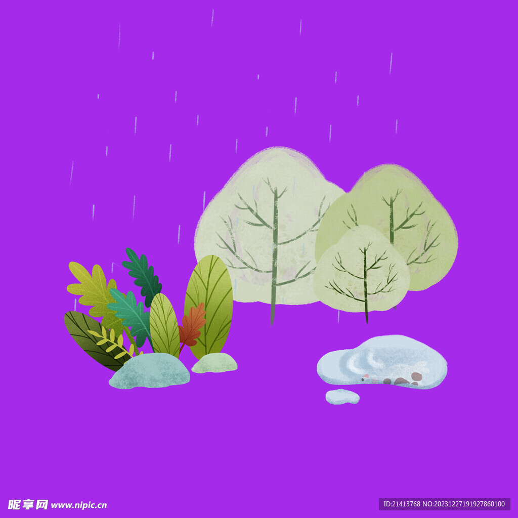 手绘自然风景 