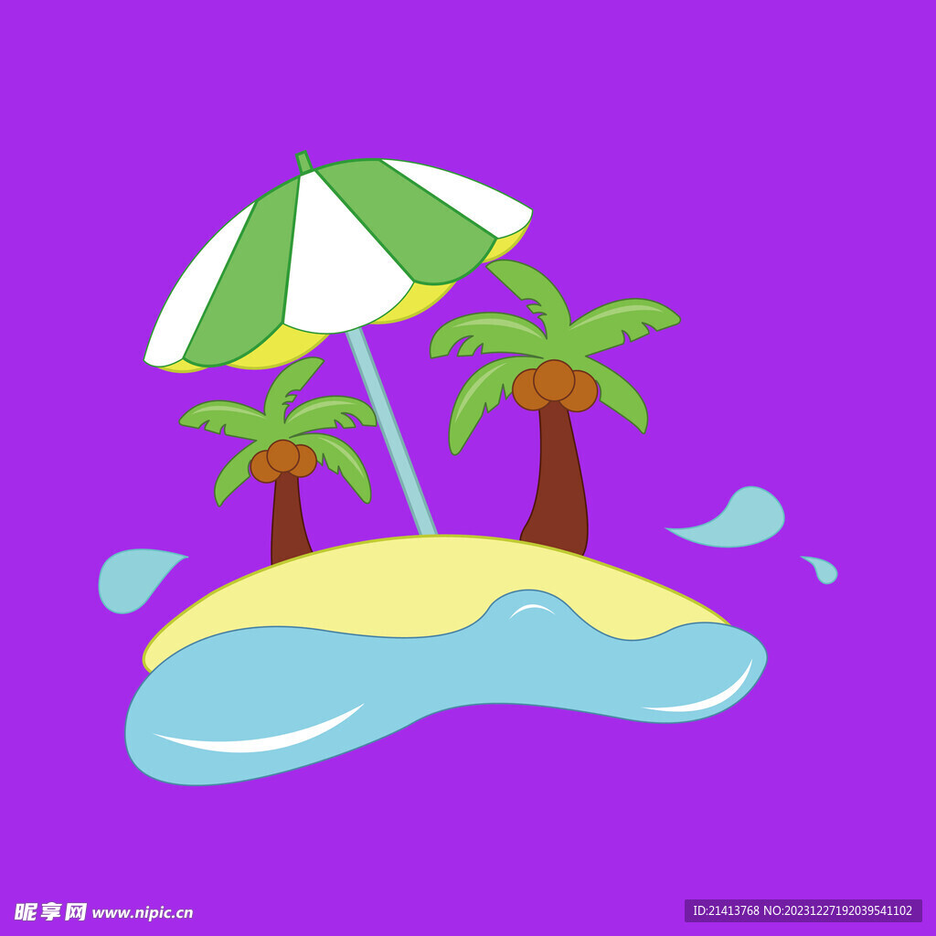 手绘自然风景 