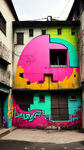招募令  街区遇见艺术   转弯遇见美好  社区创意涂鸦大赛  就等你来   上海本土风格   城市风貌的   这种大色块   有冲击力的