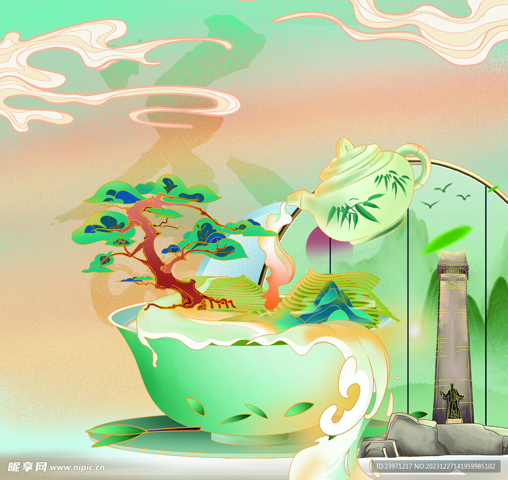 国潮风背景