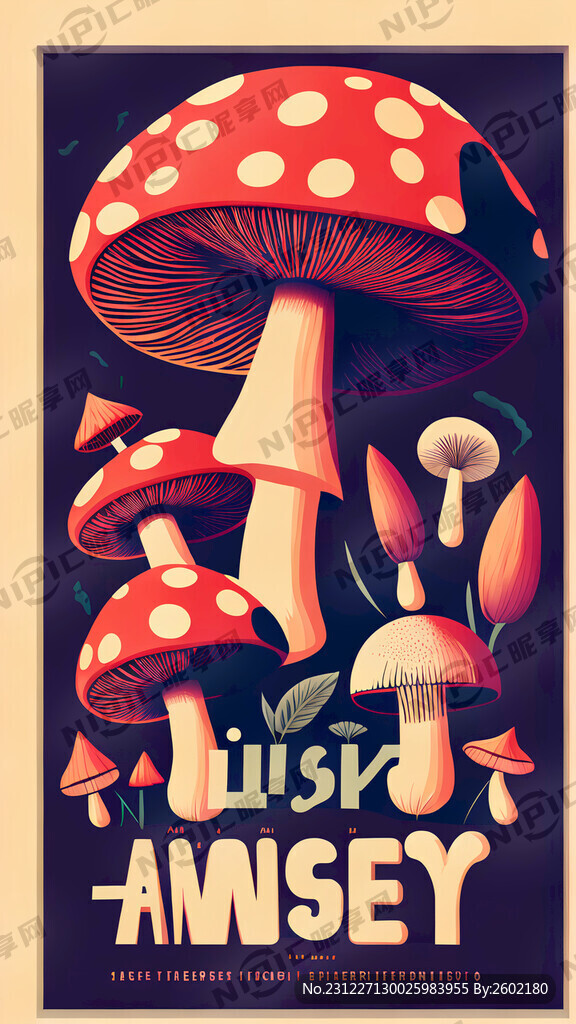 需要一张有蘑菇元素背景直播宣传