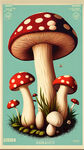 蘑菇元素的海报