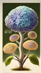 绣球菌元素的海报