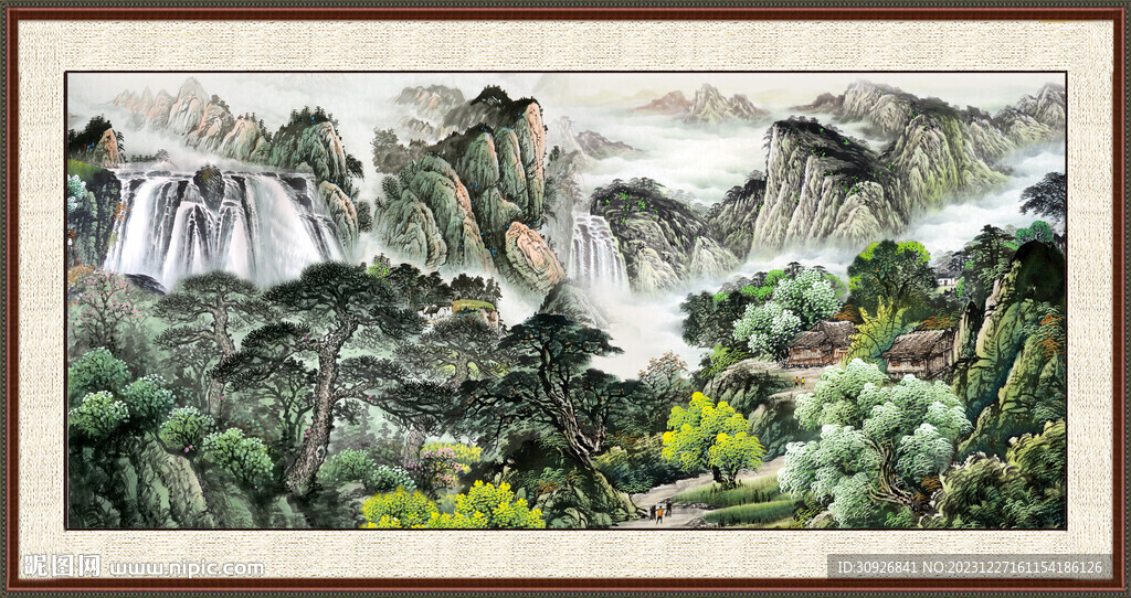 招财山水画 