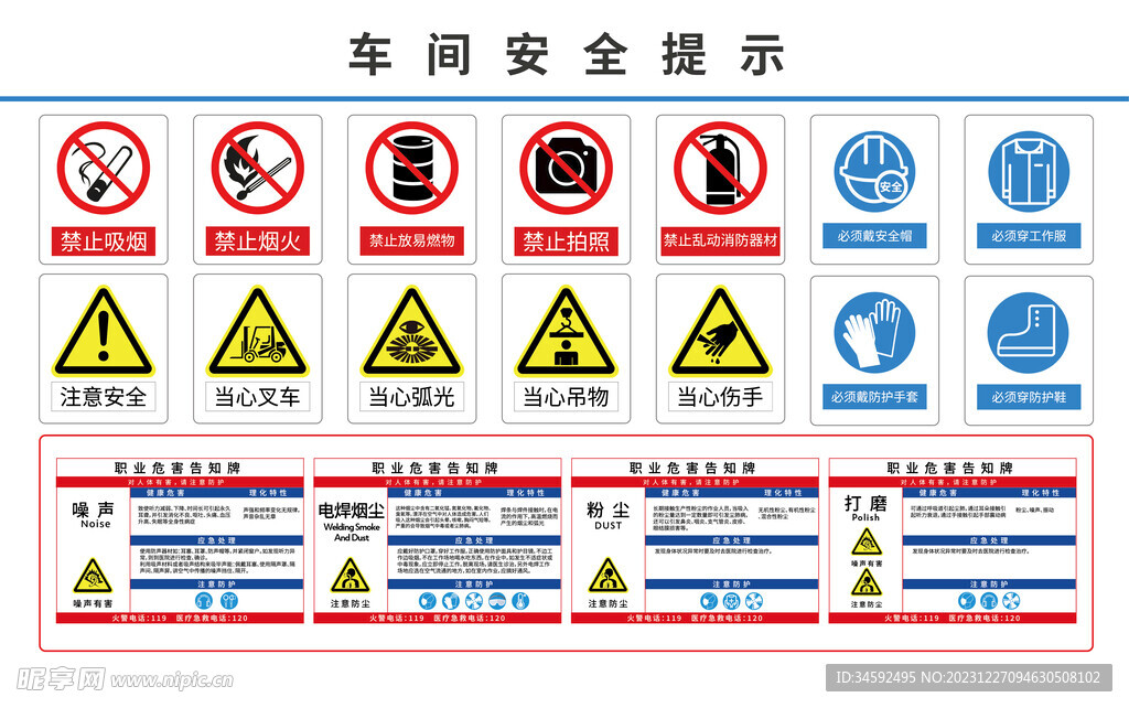 工厂安全警示牌集